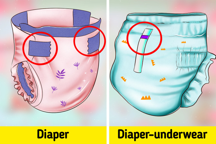 sticky tape on back side of pampers pants