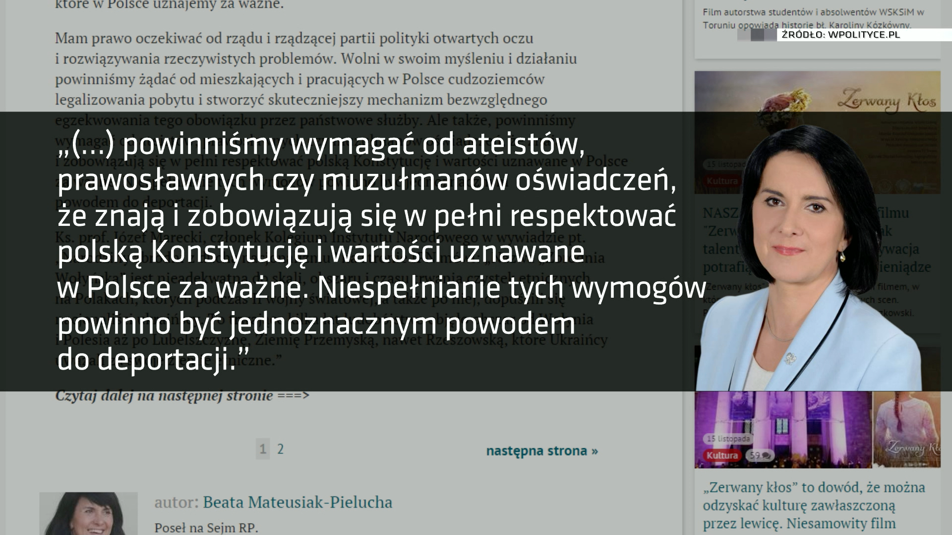 wiceszef klubu pis o wypowiedzi mateusiak-pieluchy nieprzemyślana