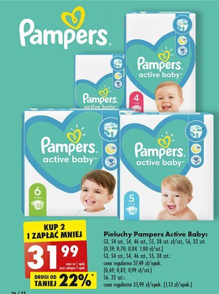 pampers active babbay biedronka 4