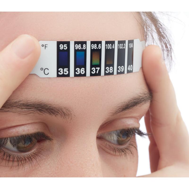 Forehead thermometer strips