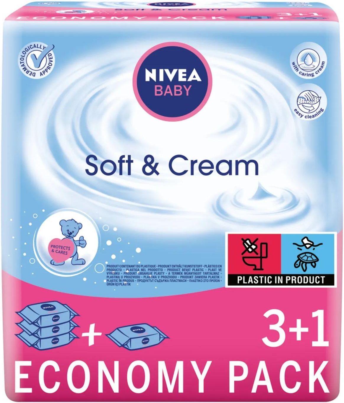 nivea baby chusteczki nawilżane soft & crem