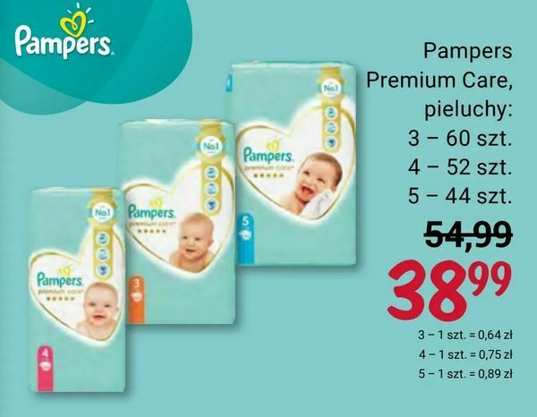 pieluszki pampers 64 szt promocja w rossmanie