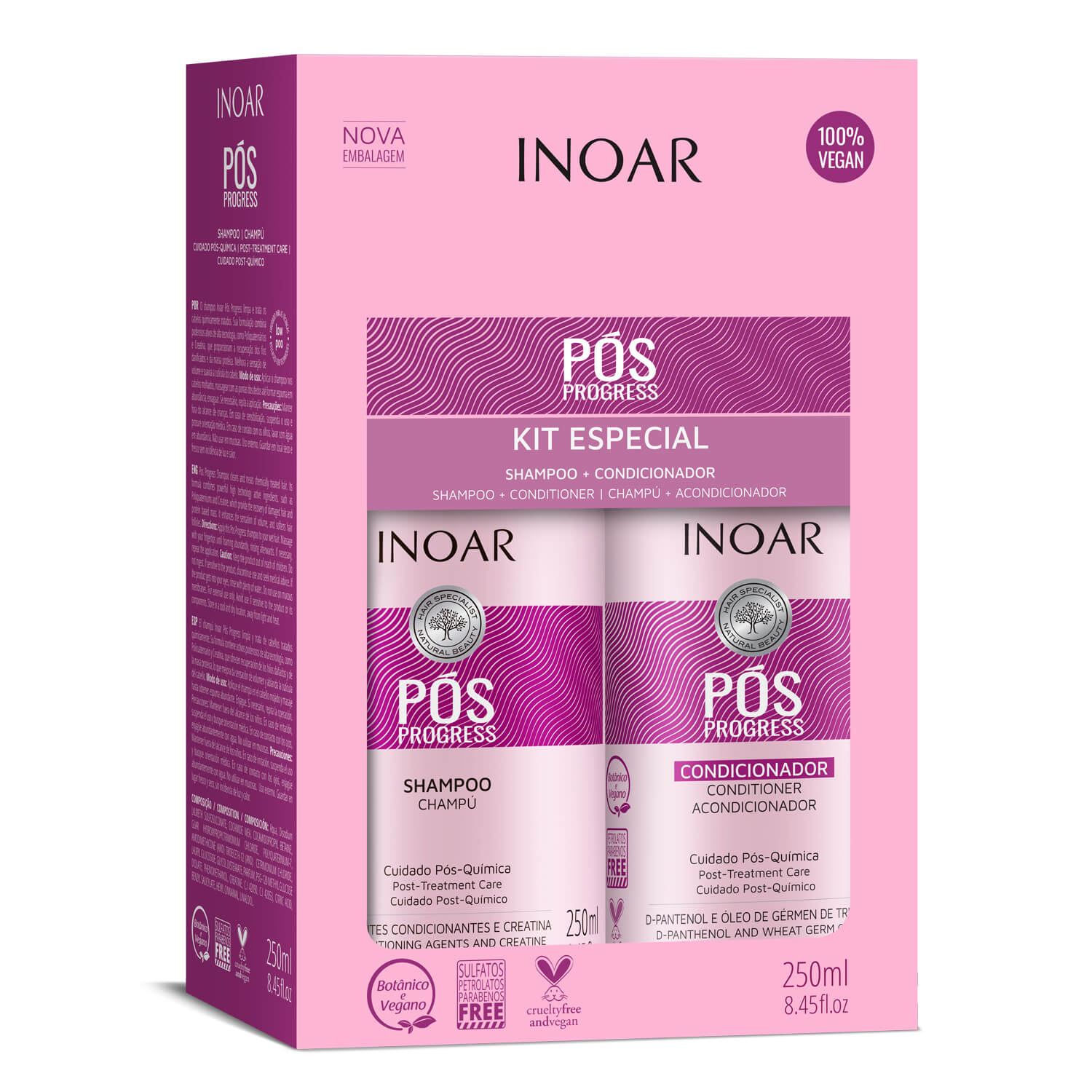 inoar pos progress duo pack szampon odżywka po keratynowym prostowaniu