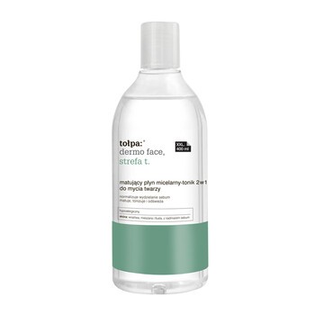 matujący płyn micelarny-tonik 2w1 do mycia twarzy 400ml clean micellar