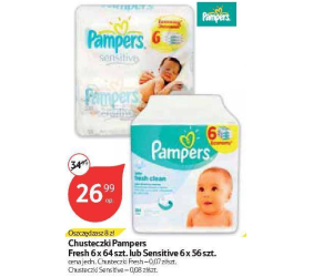 chusteczki nawilżane pampers 6x64 tesco