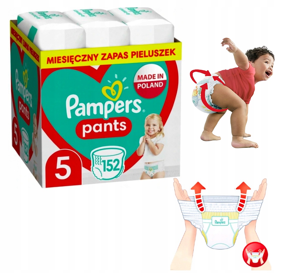 pampers pants zapas pieluchomajtki 5 junior 152