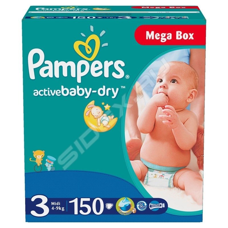 pampers active baby dry 3 150