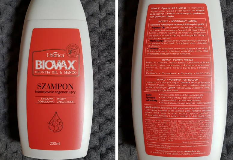 szampon biovax opuncja mango