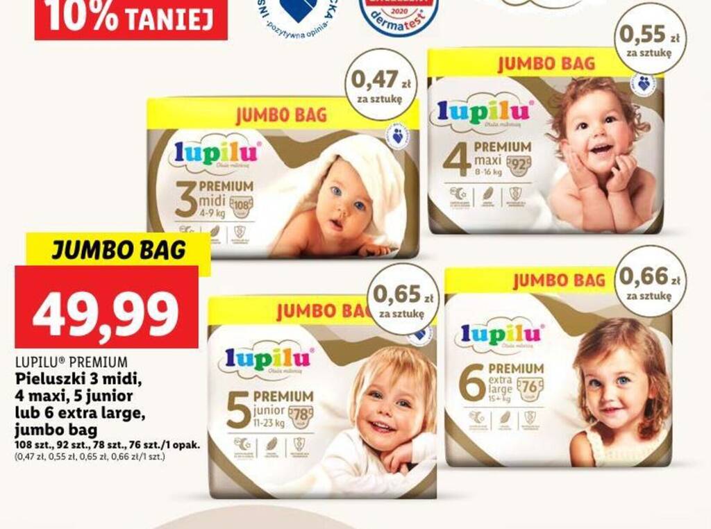 lupilu lidl pieluchy 15 zl