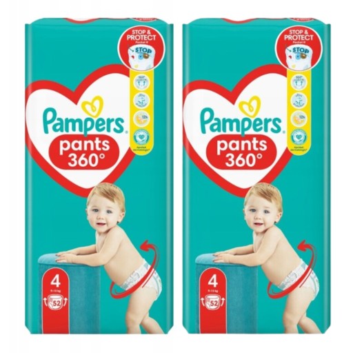 pampers pants pieluchomajtki 9-15kg 4+ opakowanie 52szt