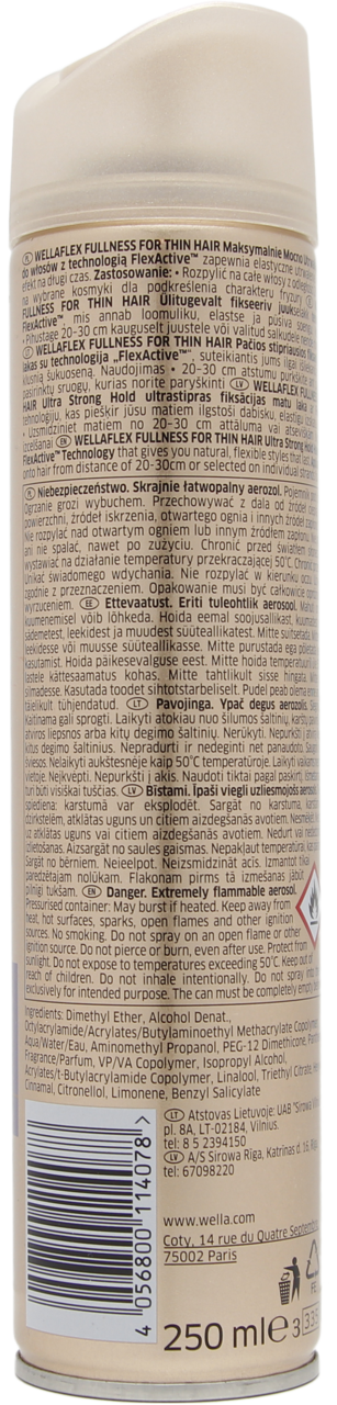 rossmann lakier do włosów wellaflex fullness for thin hair