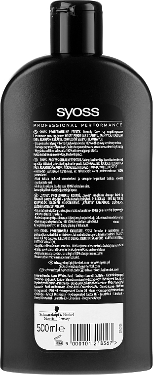 syoss keratin hair perfection szampon