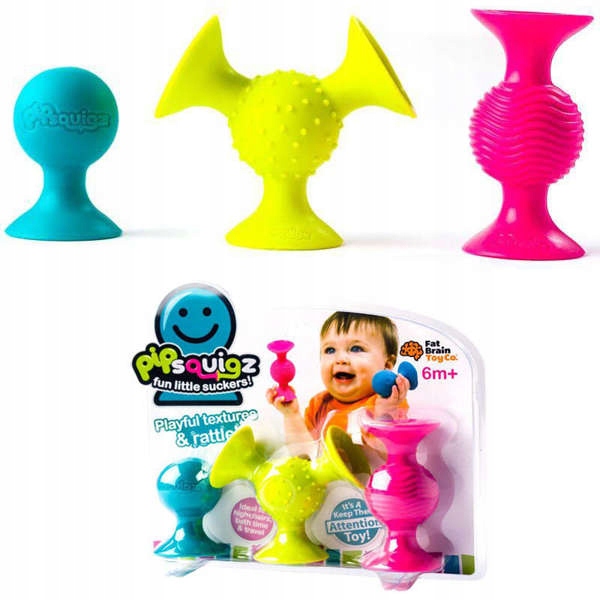 Fat Brain Toys FA089-1 zestaw grzechotek sensorycznych na przyssawkach 3szt.