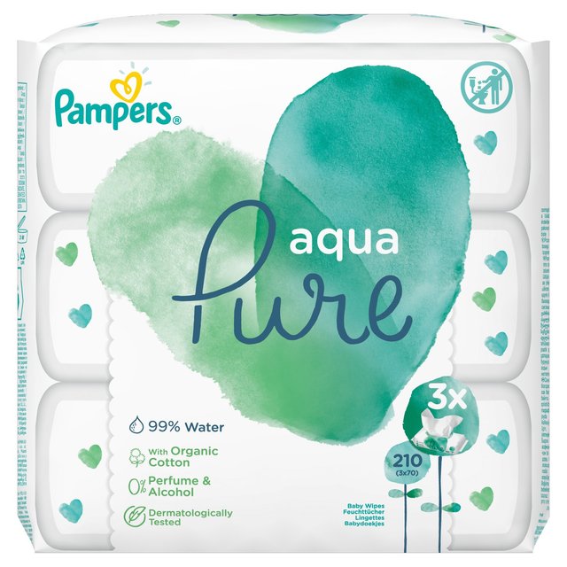 pampers aqua pure wipes 70