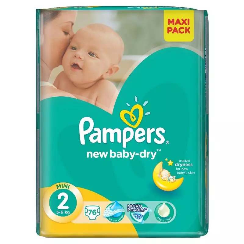 pampers pieluszki 2 new baby dry mini 3-6kg