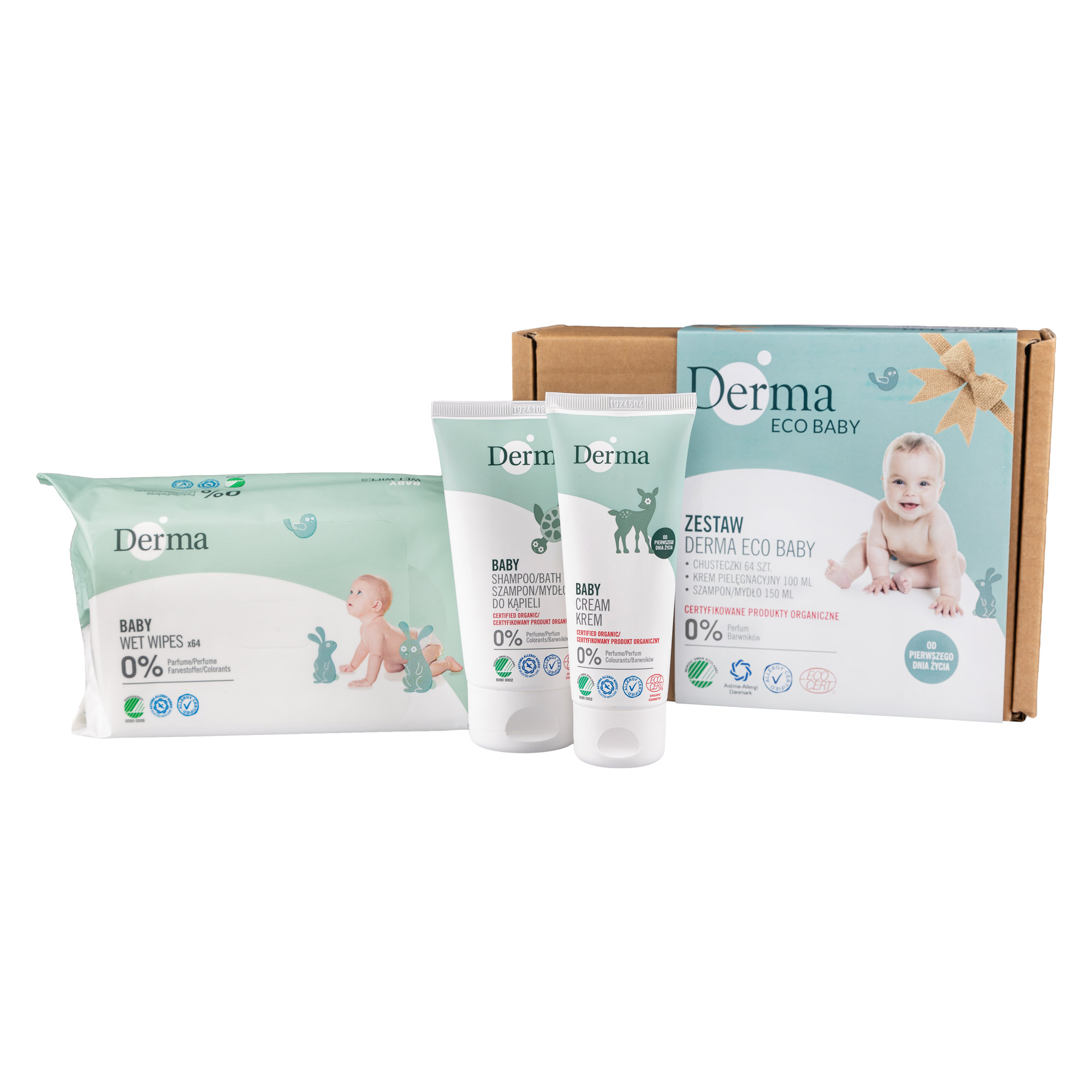 derma eco baby chusteczki nawilżane 64 sztuki