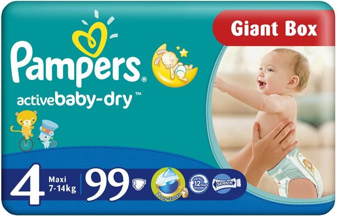 pampers active dry 4 74szt