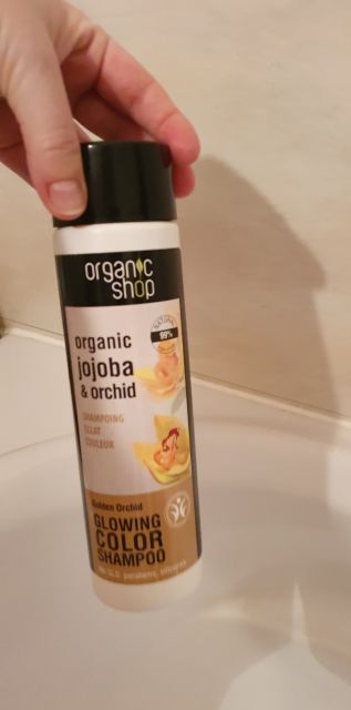 organic shop szampon do włosów farbowanych i matowych złota orchidea