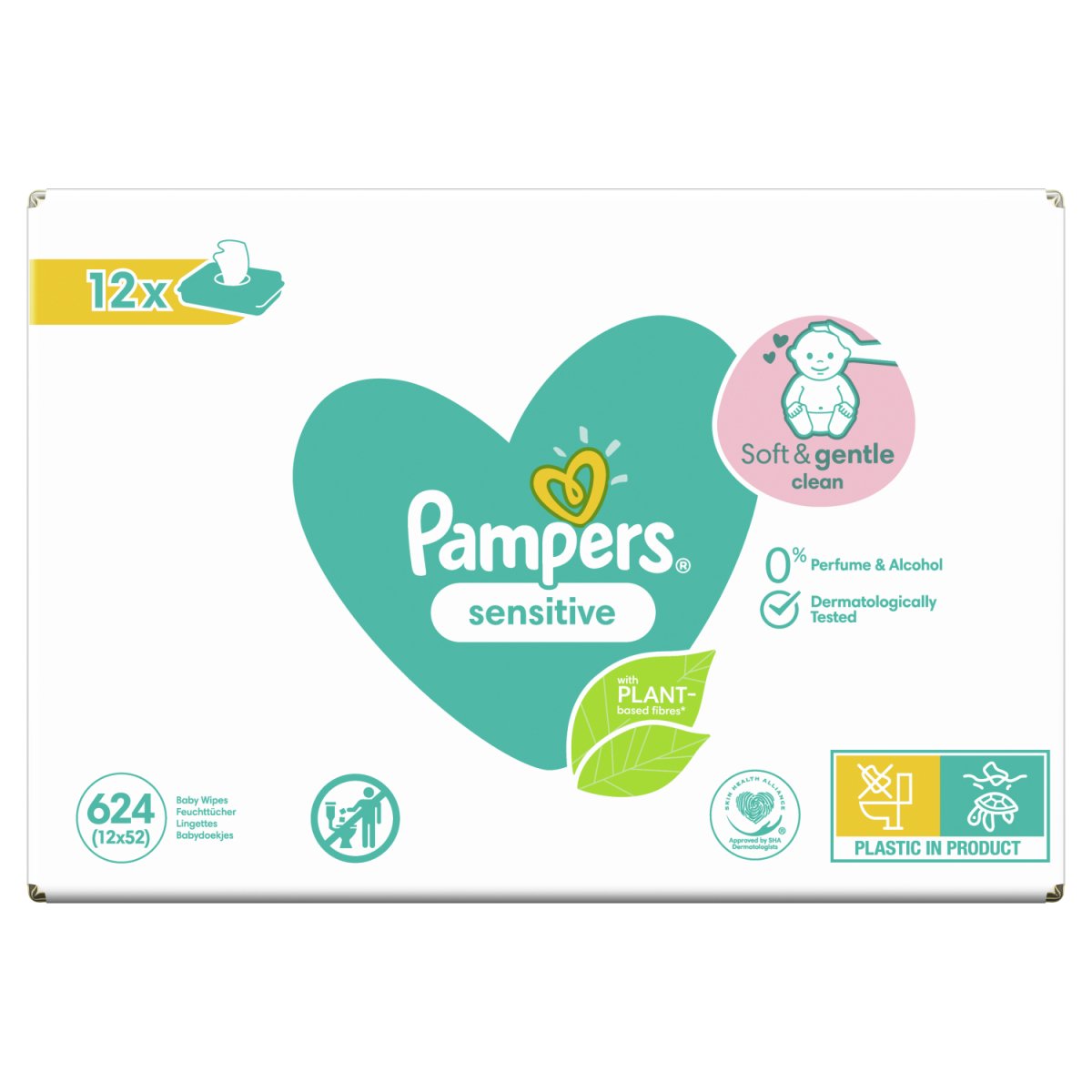 pampers sensitive 12x52