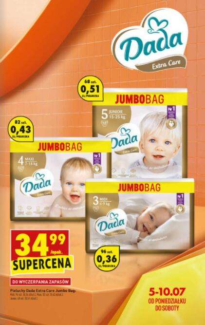 pieluchy dada extra care 4 biedronka promocja