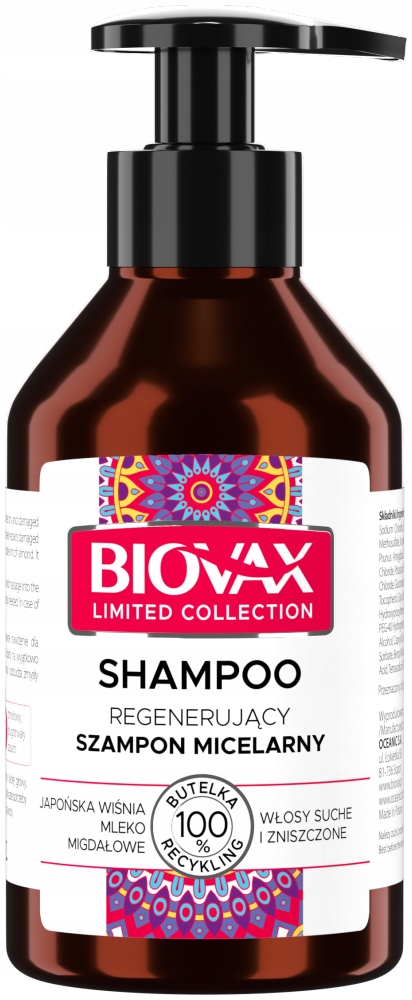 biovax limited collection szampon japońska wiśnia & mleko migdałowe 200ml