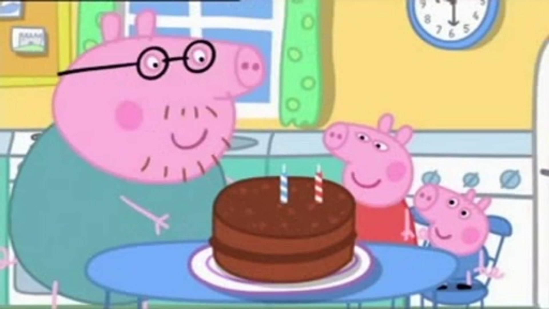 peppa dostała pieluchy na urodziny bajki