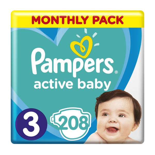 pampers activ baby 3 208 sztuk