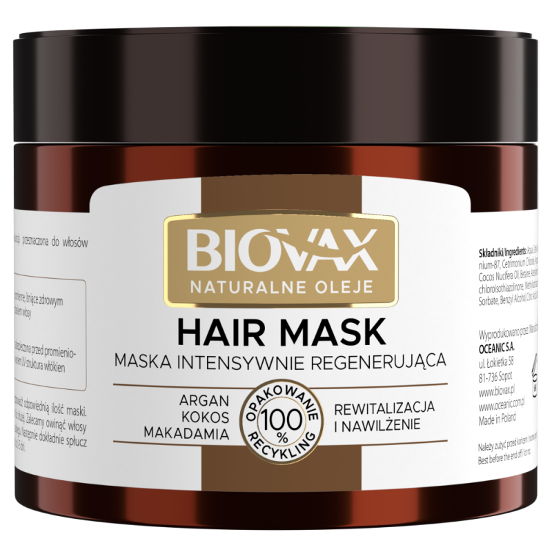 odżywka do włosów biovax argan makadamia kokos