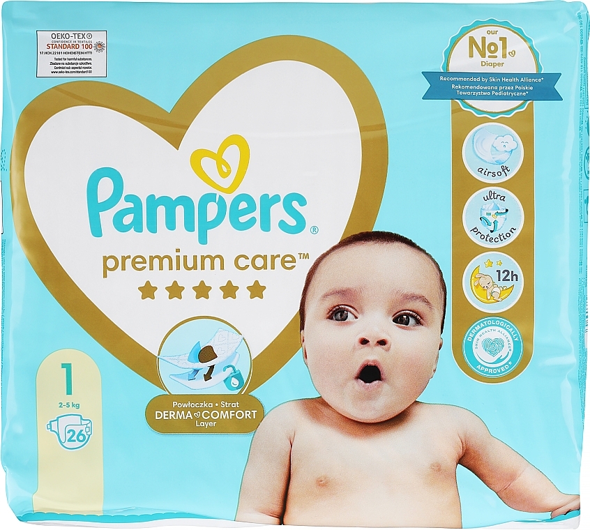 pampers premium care 1 new born 2-5kg