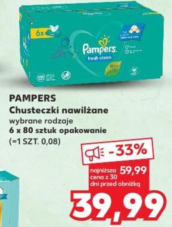 6pak mokrych chusteczek pampers kaufland