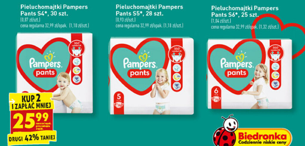 pieluchomajtki pampers 6 biedronka