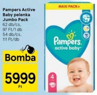 pampers active baby 4 62 szt tesco