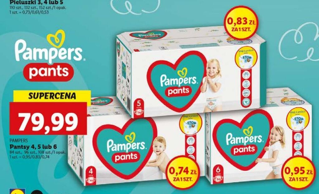 pieluchomajtki pampers 4 lidl