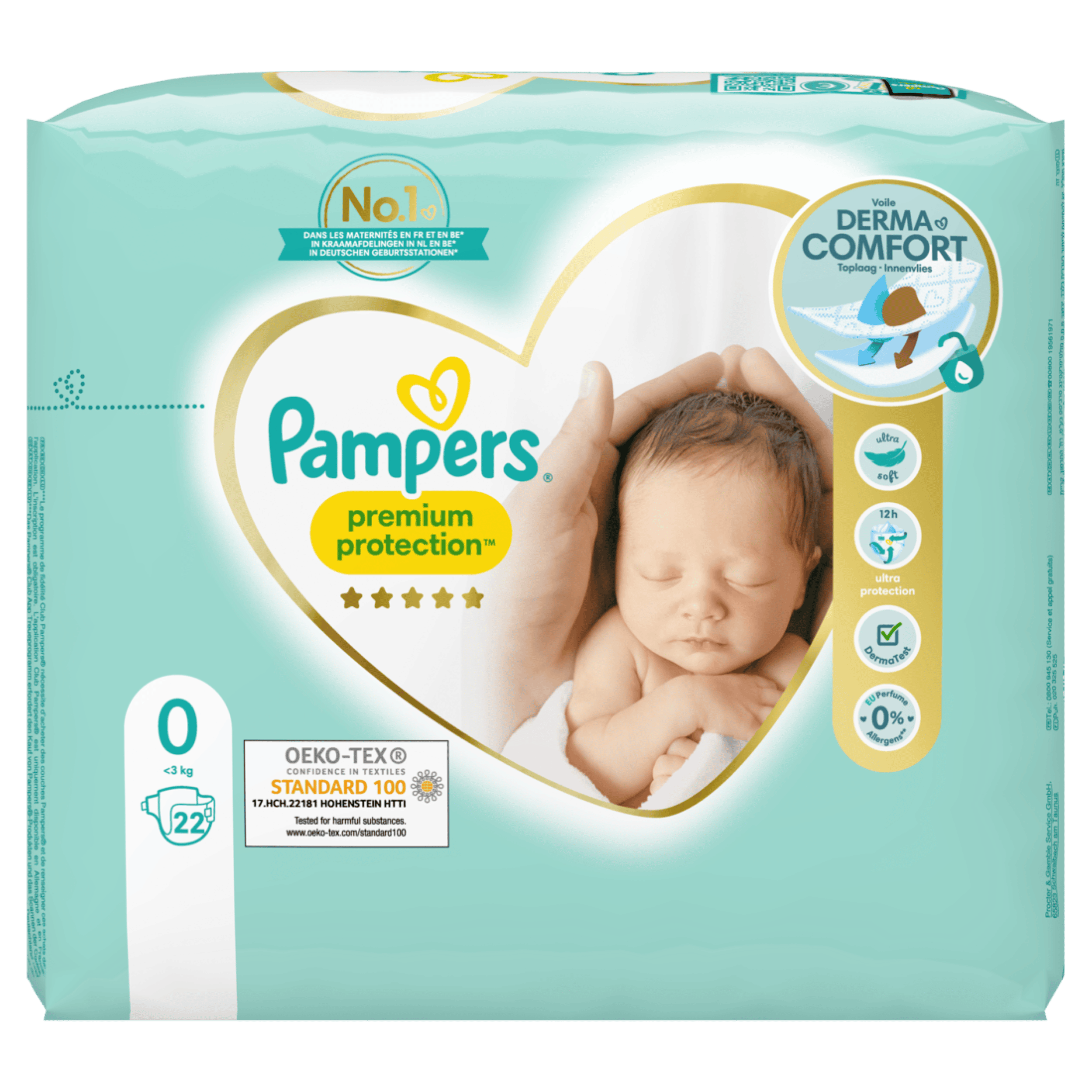 pampers 0 premium care 1 22 szt