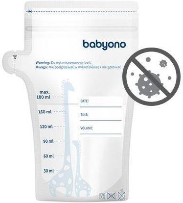 BabyOno 1084 woreczki do przechowywania mleka matki 30 x 180 ml