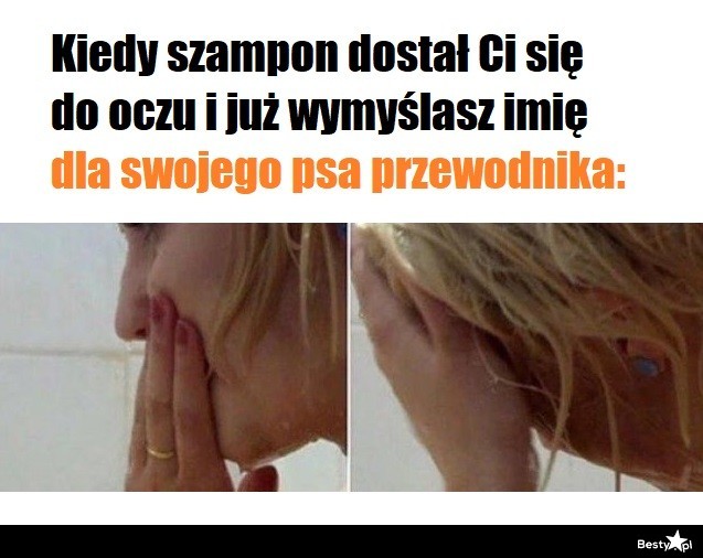 szampon dostał się do oczu