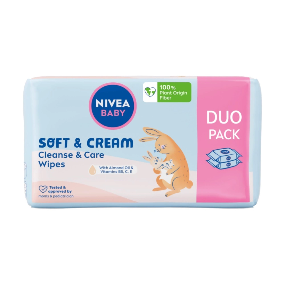 nivea baby chusteczki nawilżane soft & cre