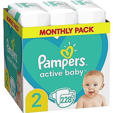 pieluchy pampers active baby maxi pack 2 mini 228 szt