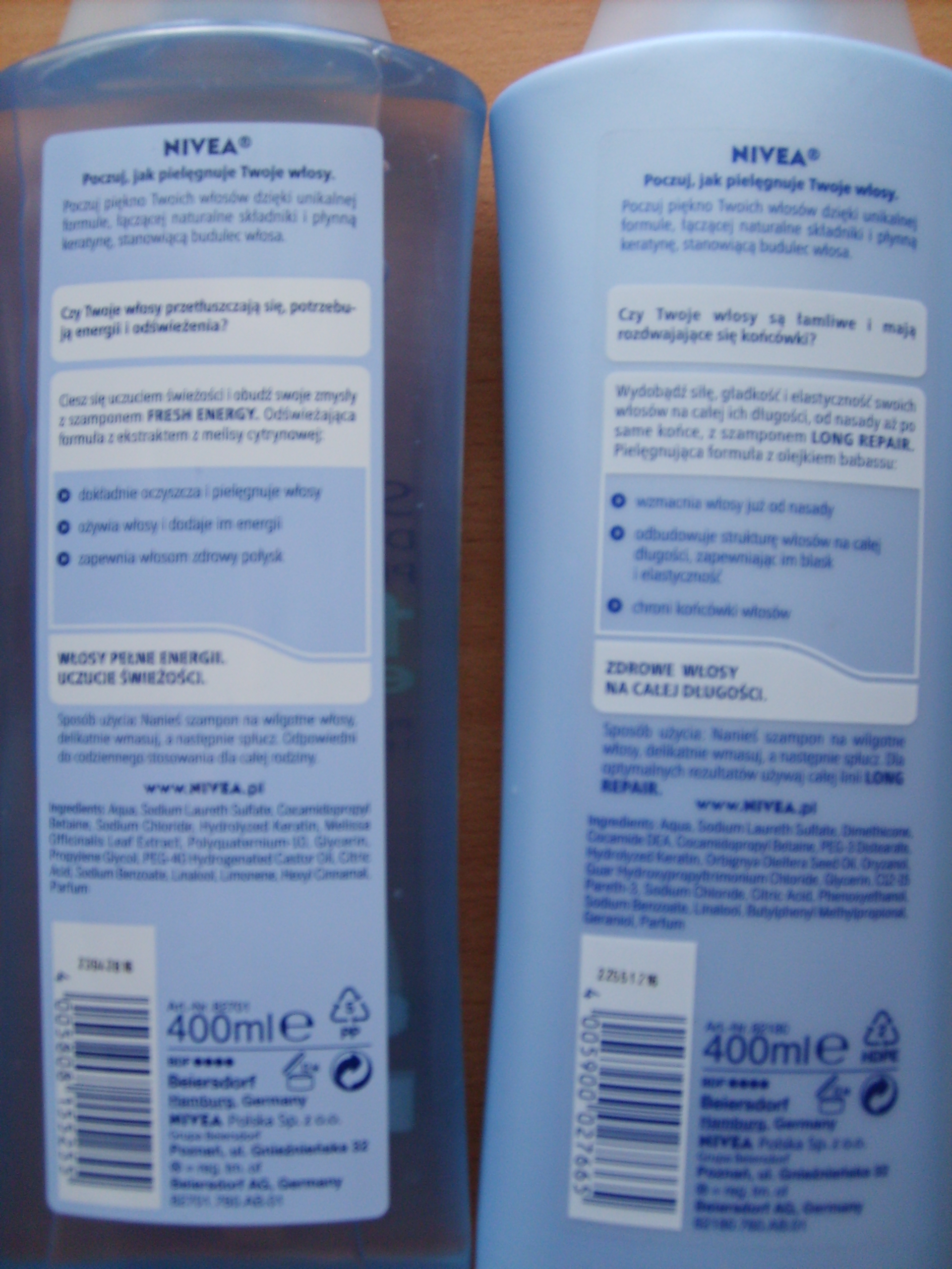 nivea long repair szampon sklad