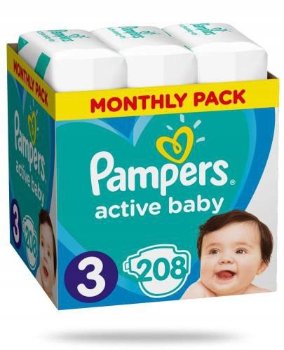 pampers active baby 3 6-10 kg 208 szt allegro