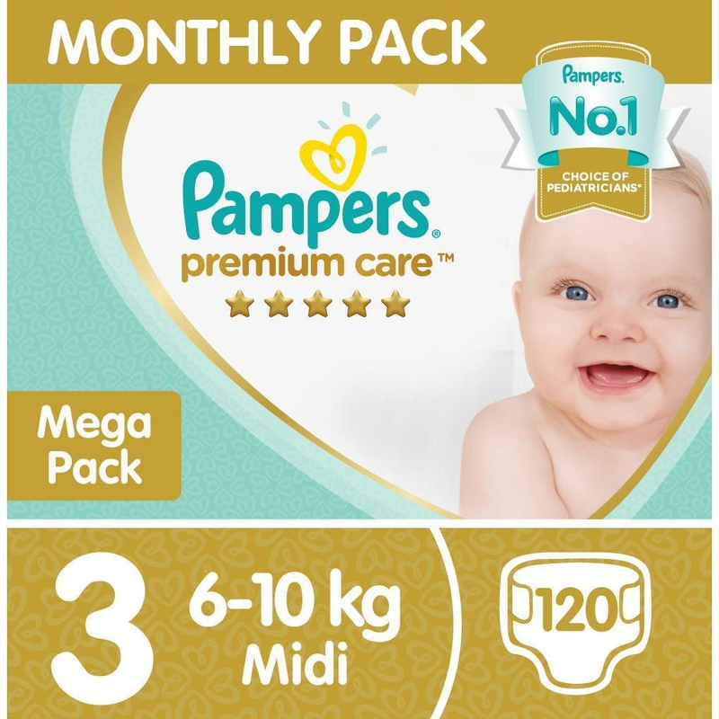 pampers premium care midi megapack 120