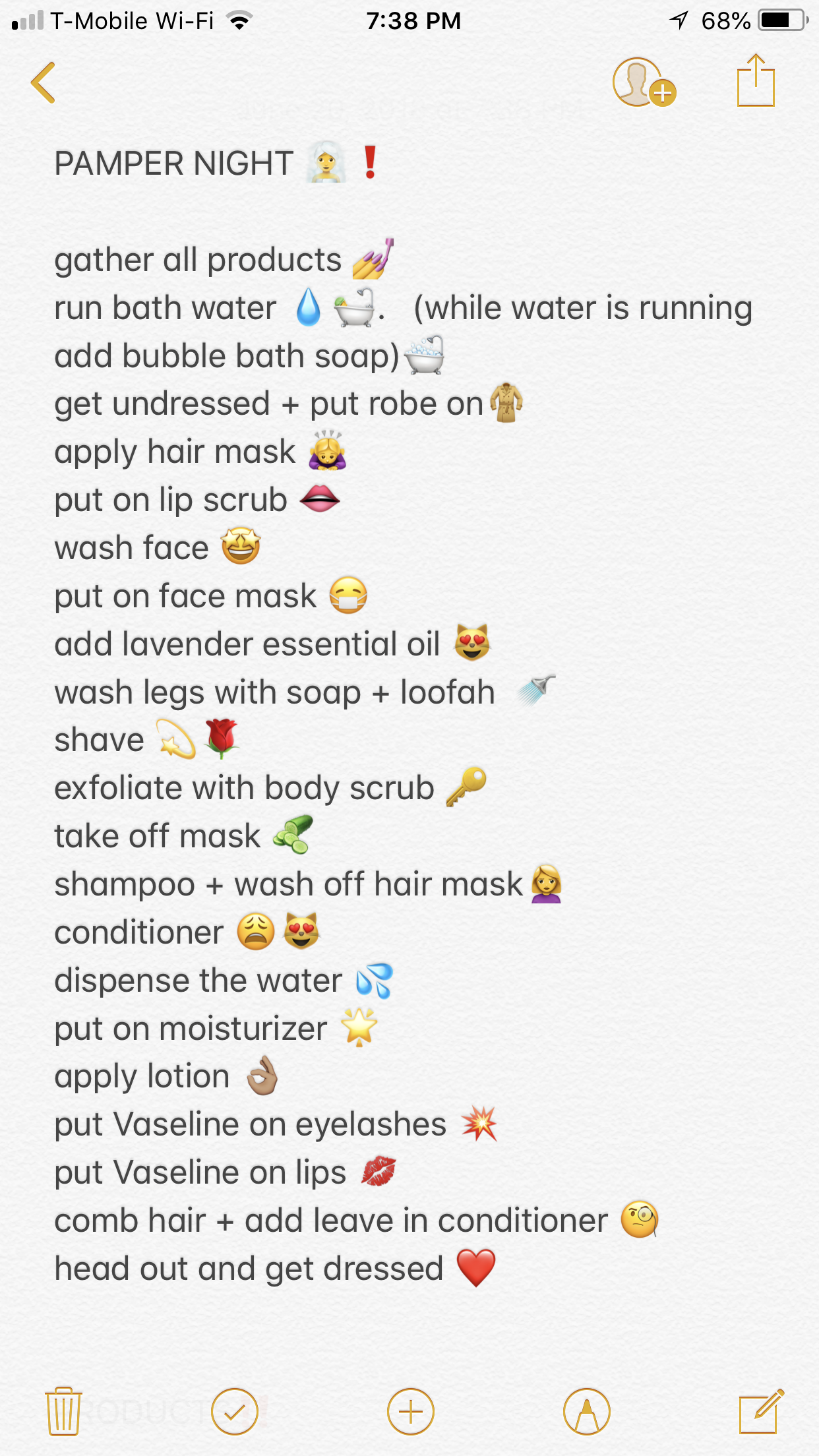 skincare pamper routine