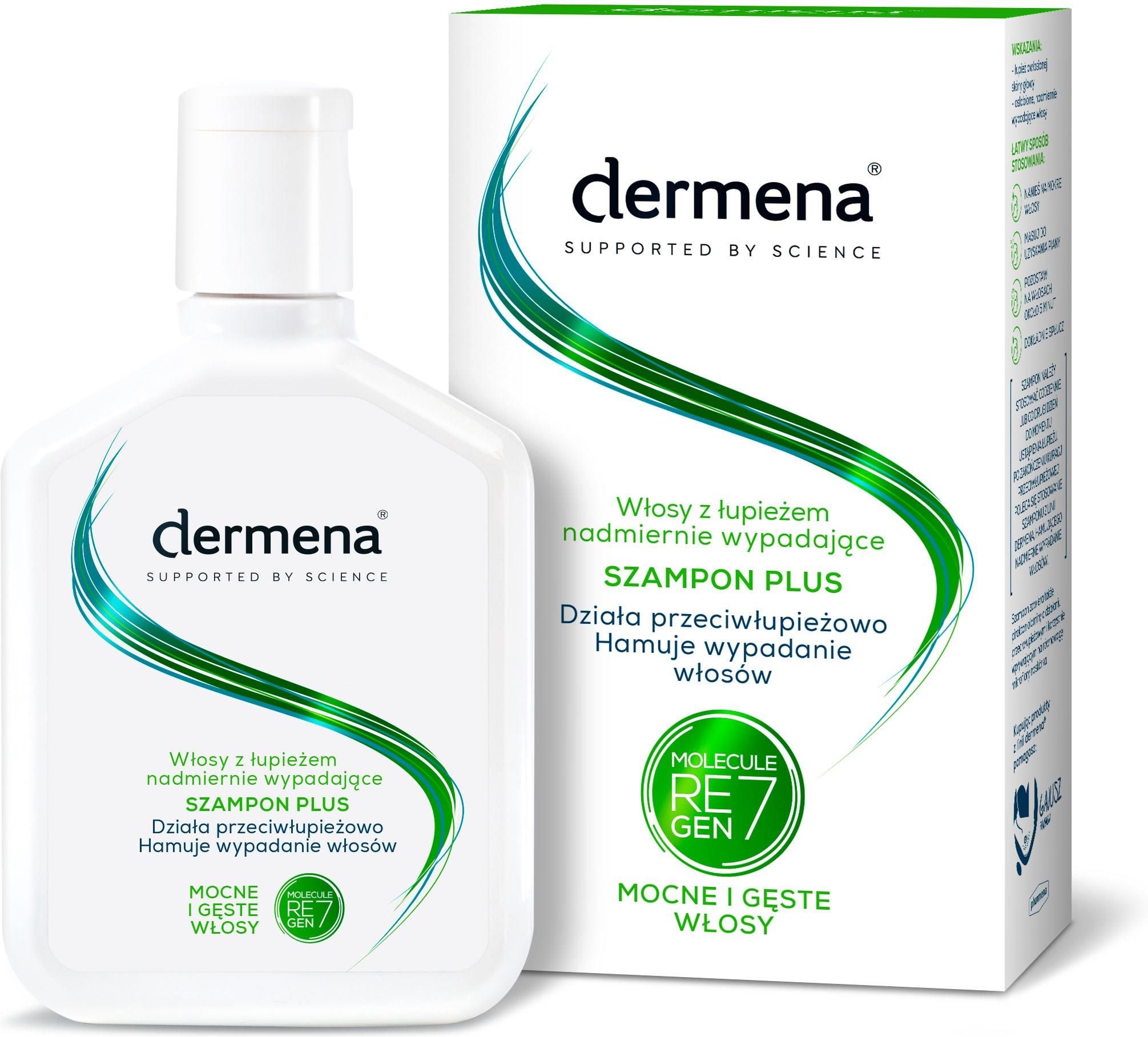 dermena plus szampon przeciw łupieżowy hamuje wypadanie włosów 200ml