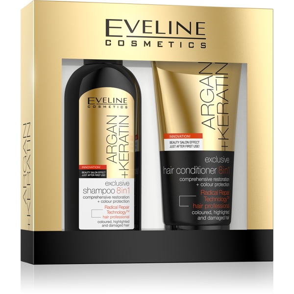 eveline argan keratin odżywka do włosów 8w1