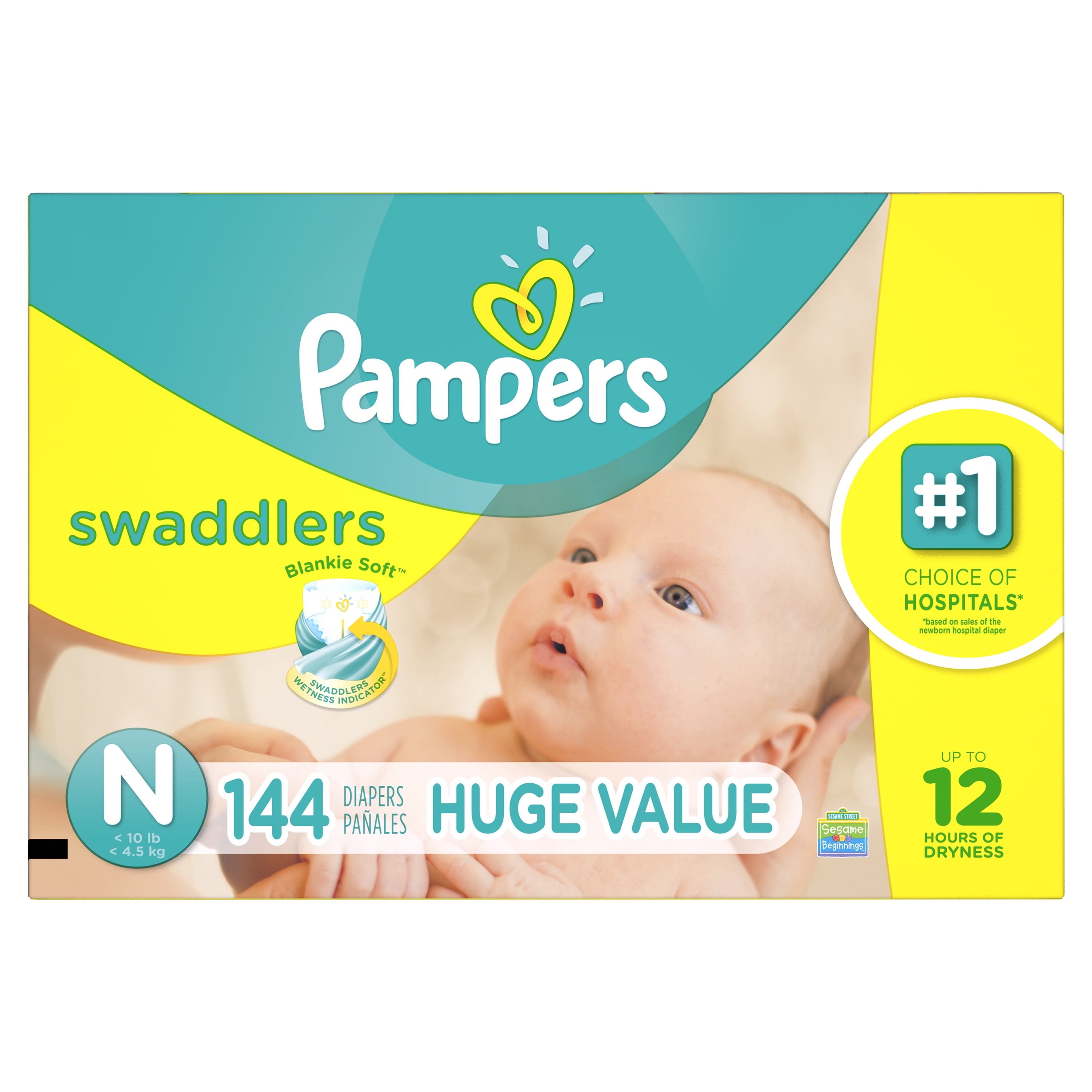 pampers new baby dry giga box 144