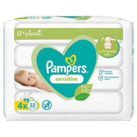 pampers chusteczki nawilżane dla niemowląt 4 x 52 szt