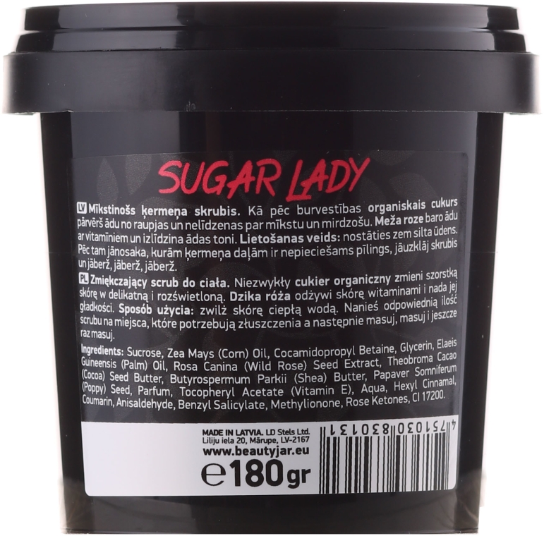 Beauty Jar „Sugar Lady” - zmiękczający peeling do ciała 200g