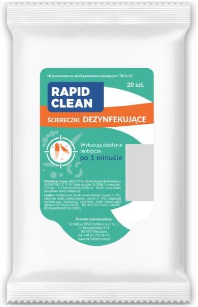 rapid clean chusteczki nawilżane zielone