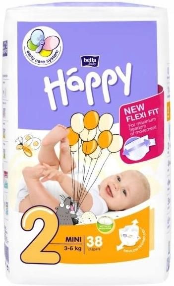 bella happy pieluszki jednorazowe mini 3-6 kg big pack