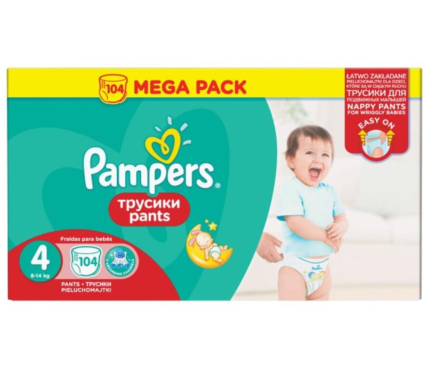 pieluchomajtki pampers mega box 4 maxi 104